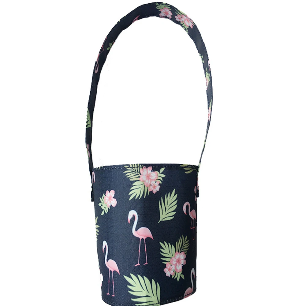 G215472A Hoomall, 1 шт., чистый хлопок, водонепроницаемые, портативные, подстаканники, держатель для бутылки, сумка для хранения с соломенным держателем, для путешествий на открытом воздухе - Цвет: G215472A
