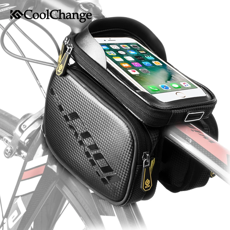 

2018 CoolChange 6.2 Inch Waterproof Mountain Road Cycling bag & Touch Screen Bike Bag Front Frame Top Cell Phone Cycling Bag
