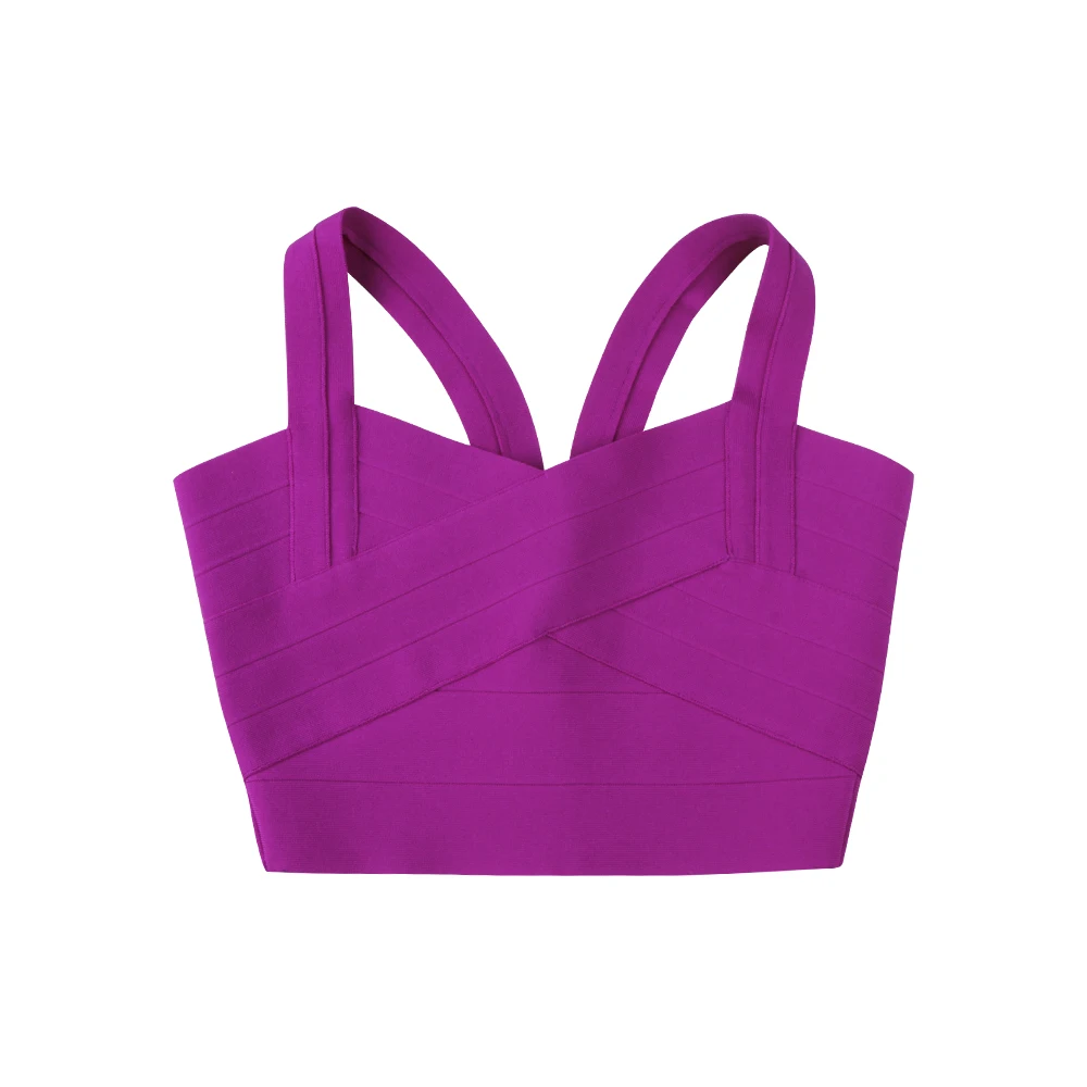 KLEEZY New Fashion Crop Top Short Colorful Sexy Party Bandage Streetwear Camis DHH608