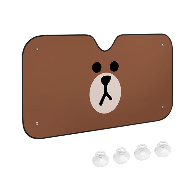 Линия друзей коричневый медведь лобовое стекло автомобиля Солнцезащитная