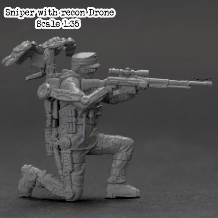 1/35 Снайпер с дроном Recon модель солдата GK из смолы разобранный и Неокрашенный