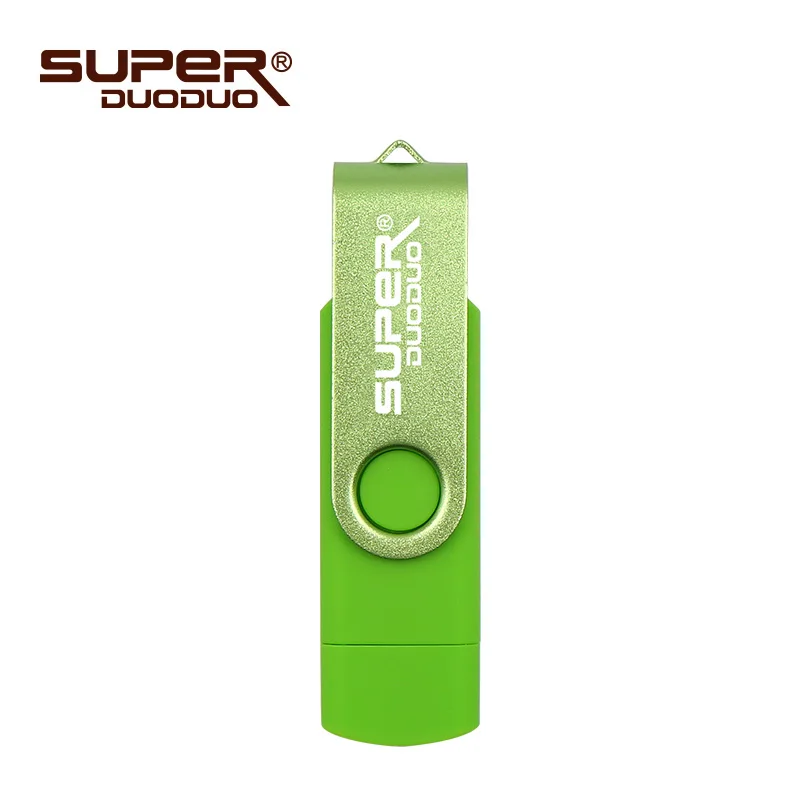 Green Usb 2,0 OTG USB флеш-накопитель для смартфонов/планшетов/ПК 8 ГБ 16 ГБ 32 ГБ 64 Гб 128 ГБ флеш-накопитель высокоскоростной флеш-накопитель посылка - Цвет: Green