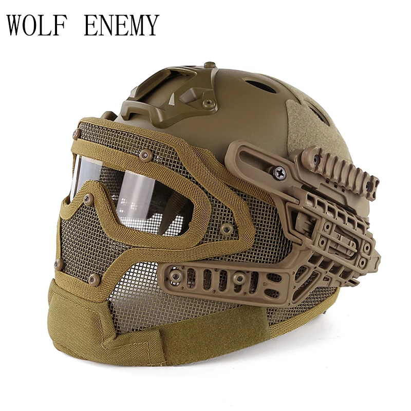 

New Tactical Helmet BJ MH PJ ABS Mask with Goggle for Military Airsoft Paintball Army WarGame Motorcycle Cycling Hunting
