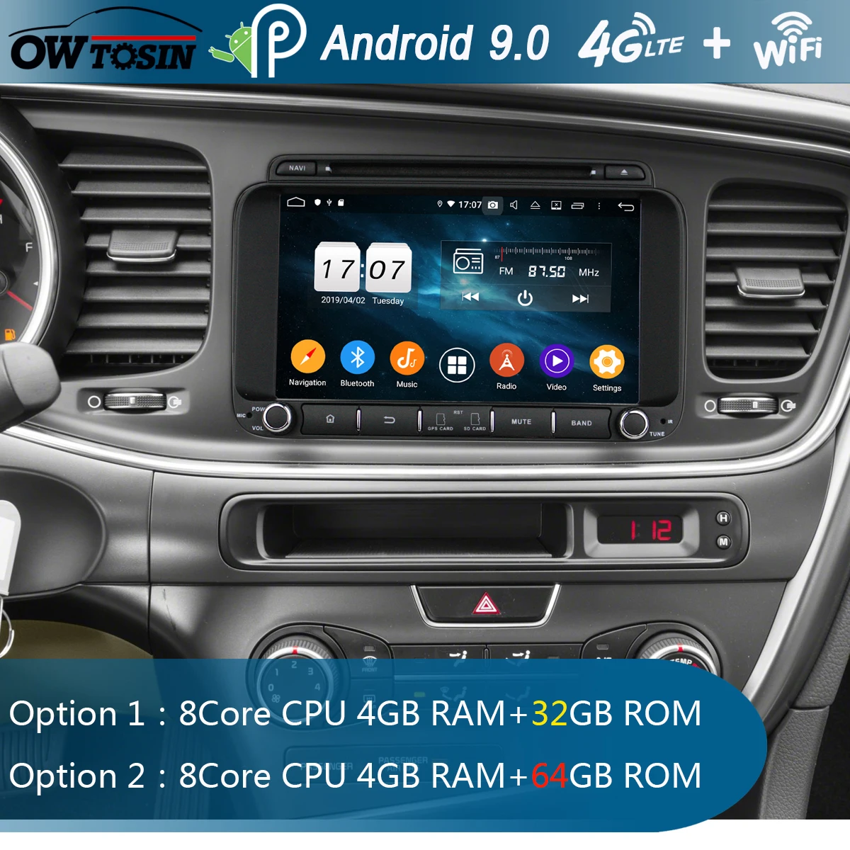 8&quot IPS 1280*720 8 Core 4G RAM+64G ROM Android 9.0 Car DVD Player For Kia OPTIMA K5 2014 2015 DSP Radio GPS Parrot BT Adas | Автомобили