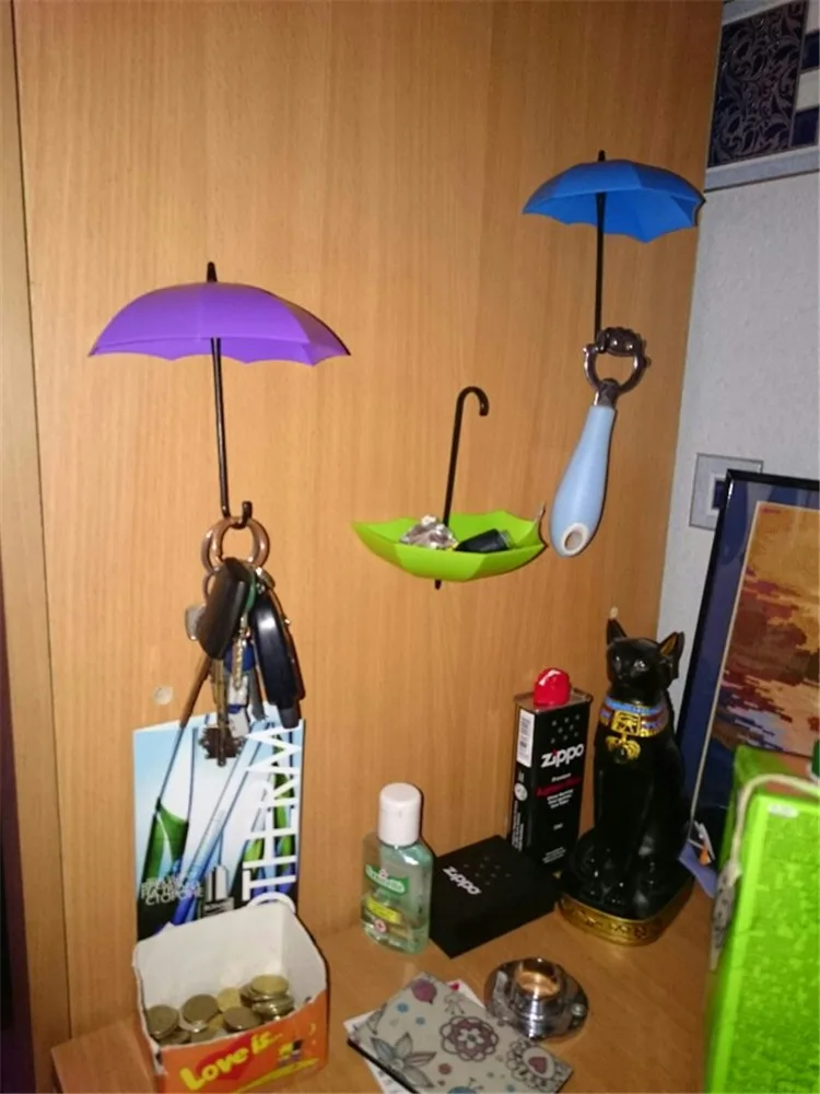 3 шт./лот креативный цветной настенный крючок для зонтика заколка волос крючки