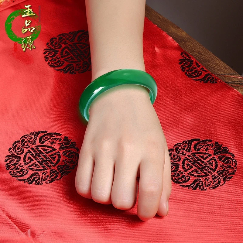 100% натуральный бразильский нефритовый лед зеленый халцедонный браслет агат и