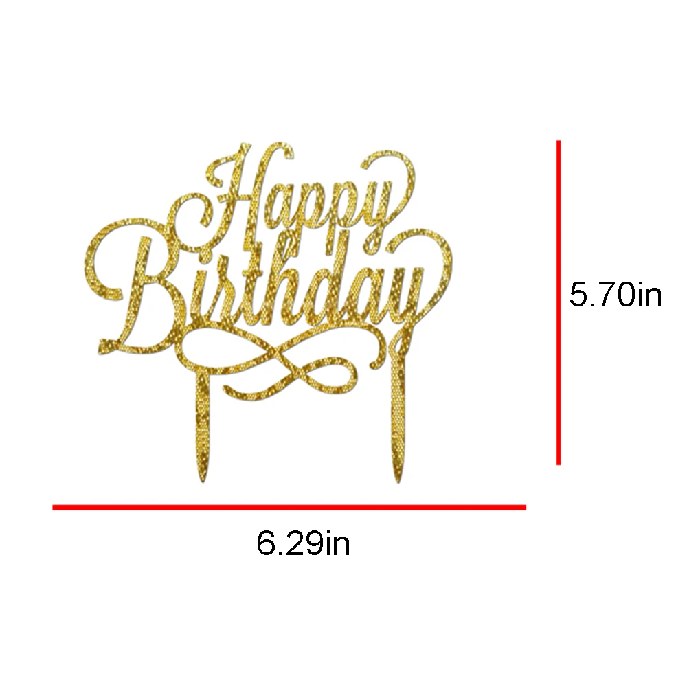 1 Pcs Letter Happy Birthday Acrylic Cake Topper Glitter Stand Wedding Party Decoration | Дом и сад
