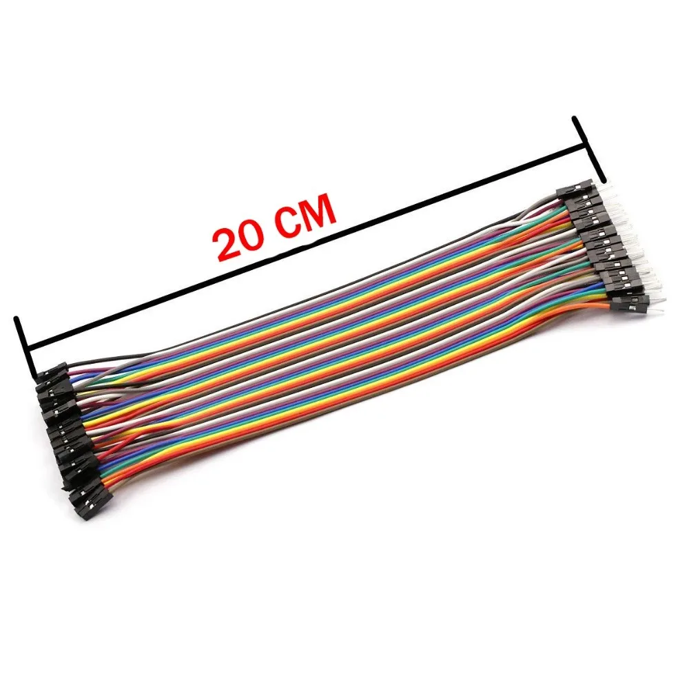 Перемычка Dupont Line 20 см штекер гнездо и кабель 40 шт. для arduino Набор творчества 120