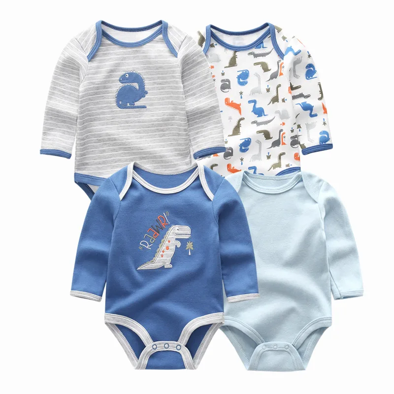 4 PCS/LOT 2018 newborn winter long Sleeve Boys&ampGirls Roupas de bebe Baby Clothing sets 100%Cotton Rompers | Детская одежда и