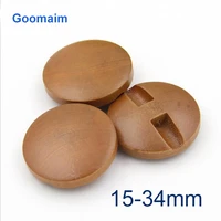 100pcs fashion natural color wooden buttons for jeans sewing overcoat buttons round clothes buttons for childred dress