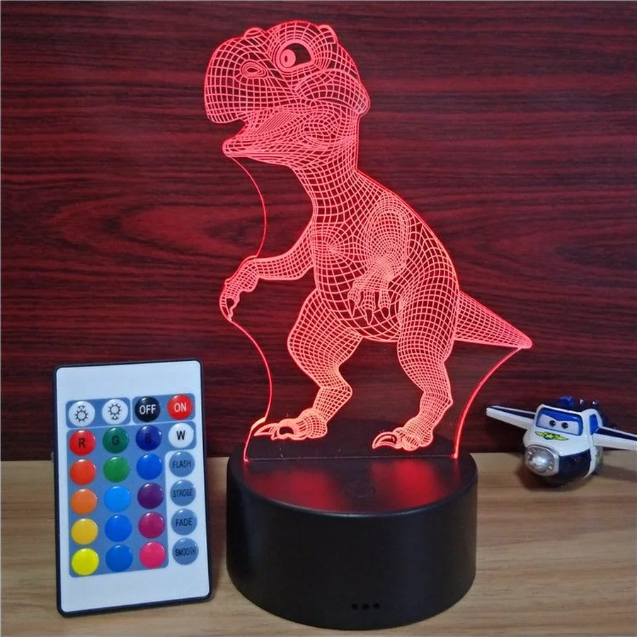 Динозавр annimal акриловый 3D светодиодный ночник USB креативный сенсорный маленький