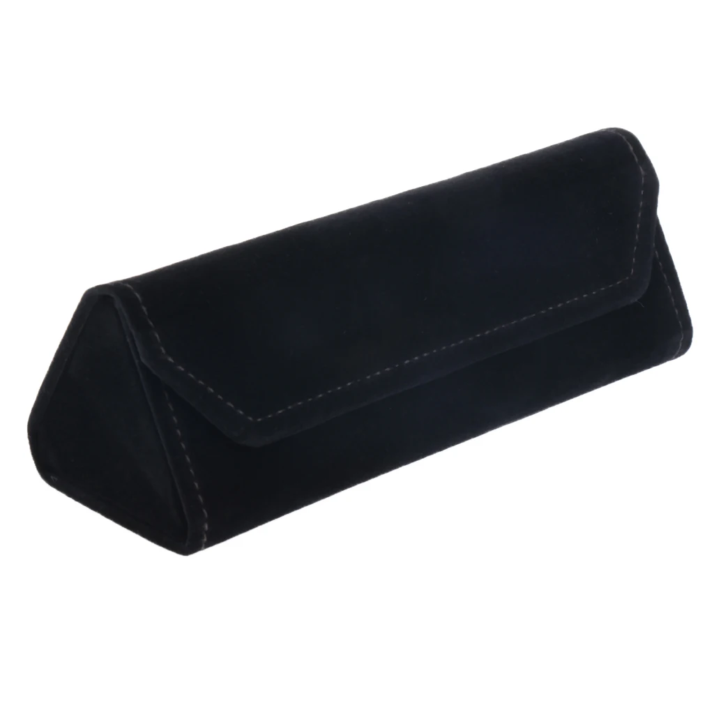 Black 15.8cm Folding Eyeglasses Hard Case Women Men Travel Glasses Box Suede Sunglasses Case Multicolor Spectacle Cases - Цвет: Black 15.8cm