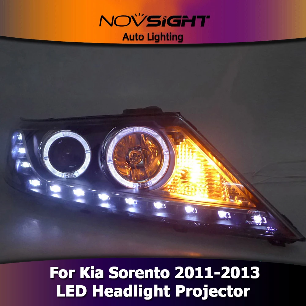 NOVSIGHT 2 шт. Автомобильные светодиодные фары в сборе проектор DRL противотуманная