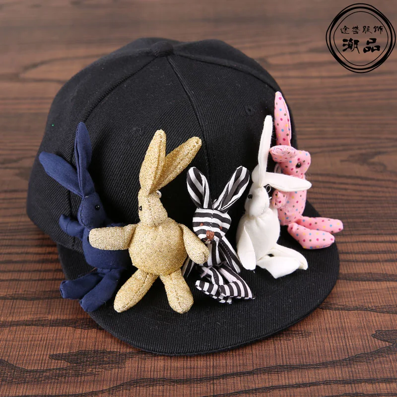 Модные бейсбольные кепки для девочек с объемным рисунком медведя кролика
