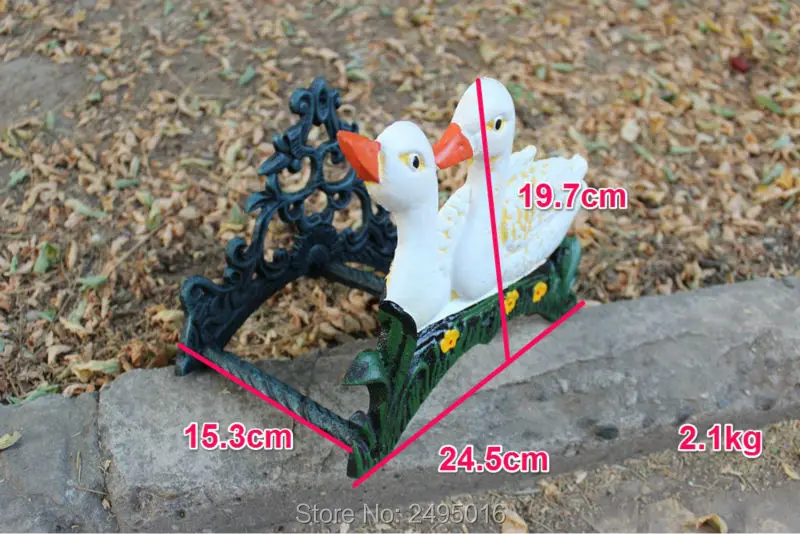 Чугунный держатель для водяного шланга из металла 2 утки настенная вешалка