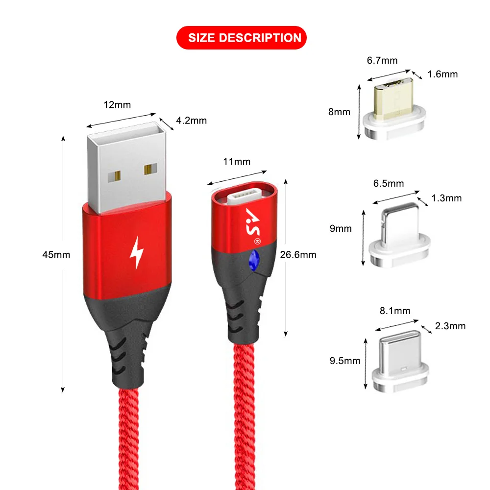 Магнитный кабель A.S, микро usb type C, супер быстрая зарядка для телефона, микро usb type-C, магнитное зарядное устройство usb c для iphone, huawei, xiaomi, для передачи данных
