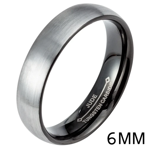 6MM Width Для мужчин и женщин 6 мм 8 мм черный вольфрам карбид кольцо матовый куполообразные Свадебные обручение юбилей выпуск коктейлей отец - Цвет основного камня: 6MM Width