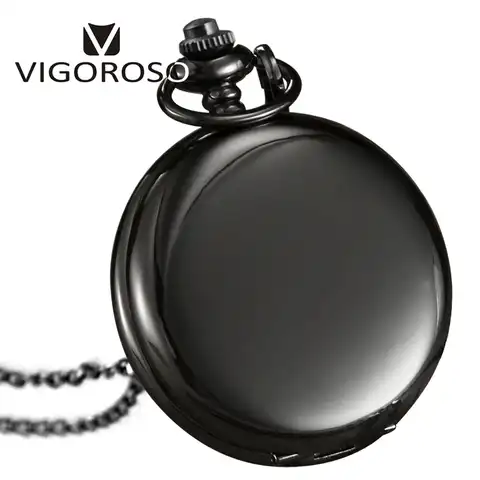 Кварцевые карманные часы VIGOROSO для мужчин и женщин, классические часы из металлического сплава в стиле стимпанк, с цепочкой и карманами, с по...