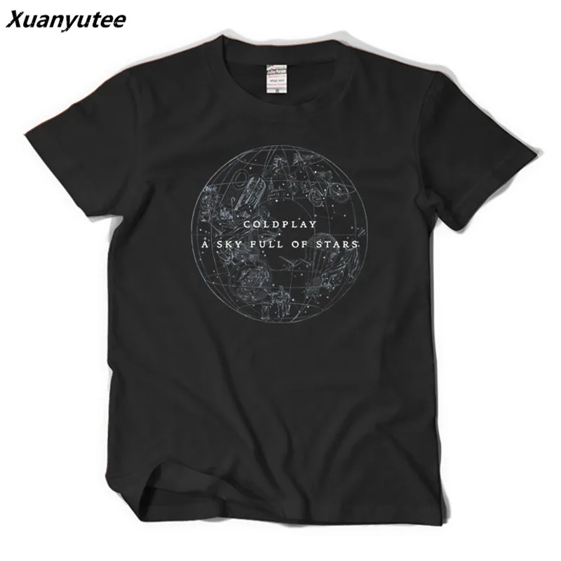 Xuanyutee рок группа Coldplay футболка Homme De Marque с принтом A sky полная звезд хлопковая
