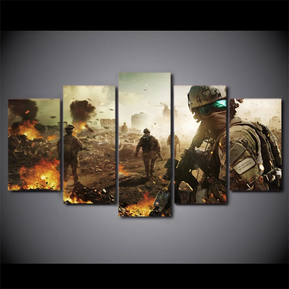 5 шт. Холст Искусство армии постеры с солдатами холст картина настенные картины