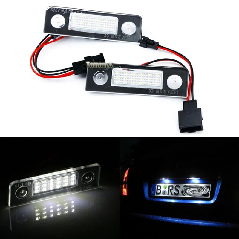 2X без ошибок 18SMD светодиодный светильник номерного знака для skoda octavia светильник s светодиодный автомобильный светильник Octavia II 1Z номерной знак светильник автомобильный-Стайлинг
