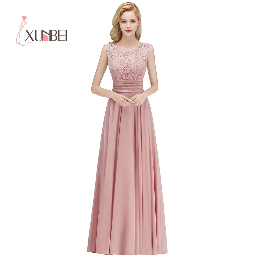 Vestido dama de honor Dusty розовые кружевные платья подружки невесты длинные сексуальные