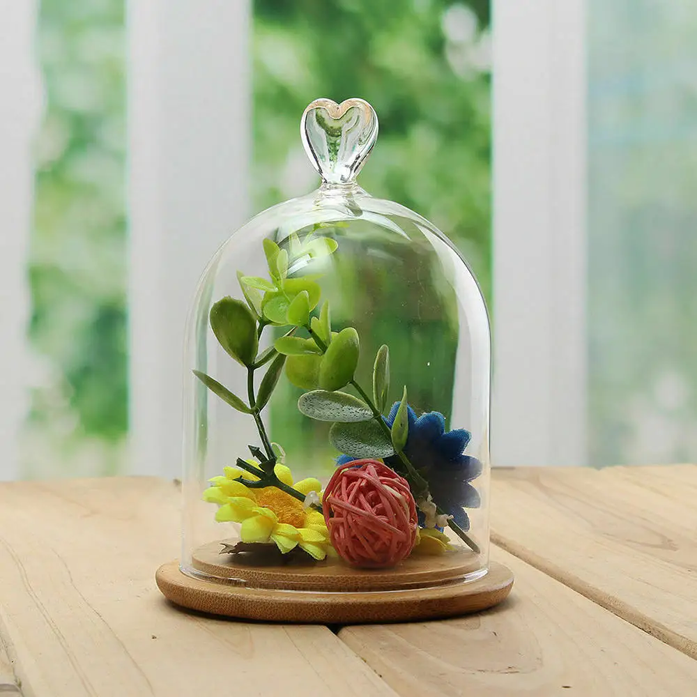 Вечный цветок стеклянная крышка ручной DIY Ароматерапия Свеча Пылезащитная крышка ремесло прозрачное стекло крышка подарок любви