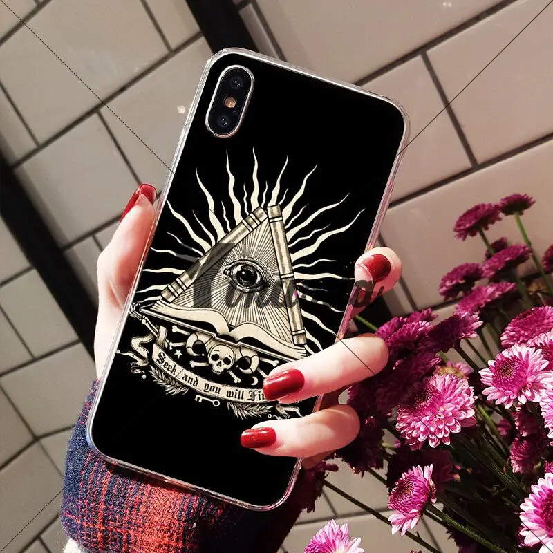 Yinuoda пирамида глаз символ иллюминатов Силиконовый прозрачный чехол для Apple iPhone 8 7 6 6S Plus X XS MAX 5 5S SE XR Обложка на.