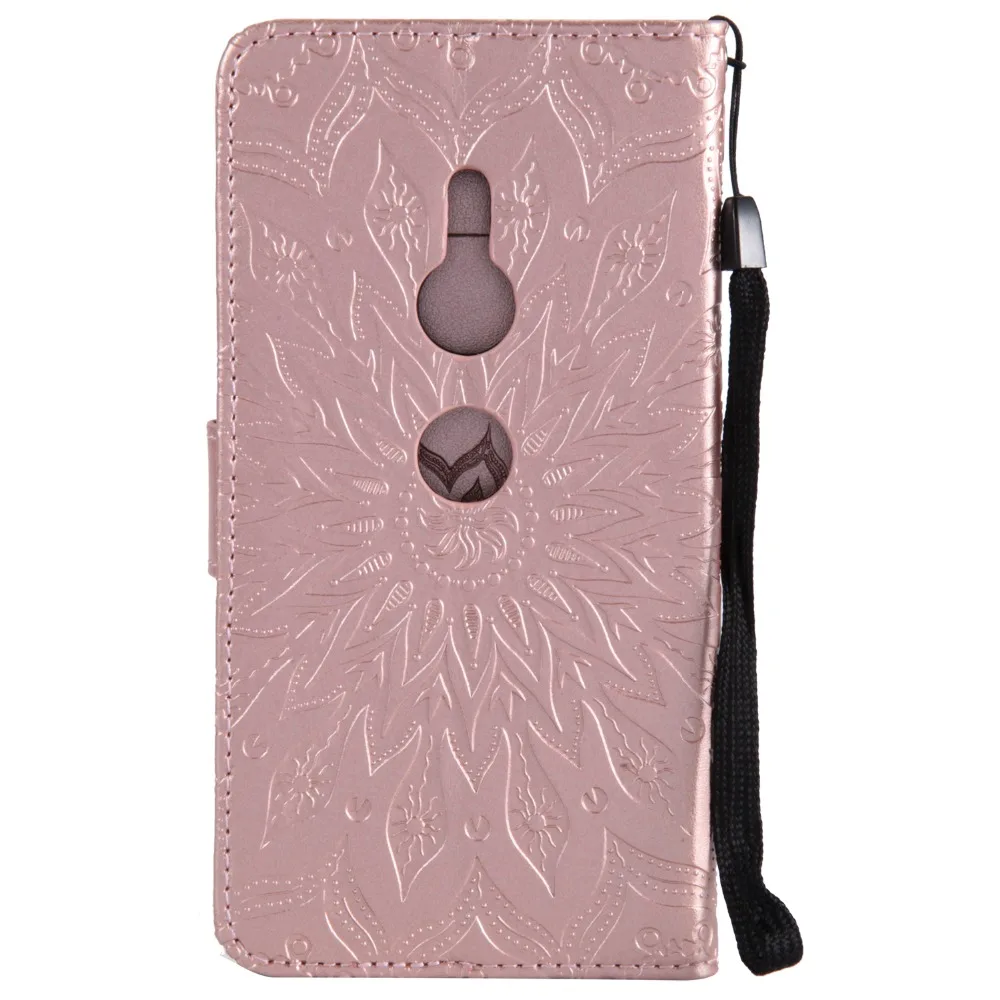 Embossed Pattern Case For fundas Sony Xperia XZ2 H8216 H8266 H8296 coque Compact + Card Holders |