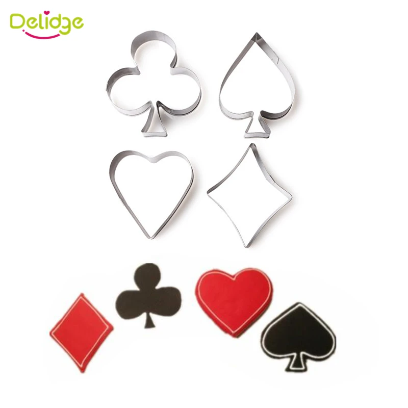 4 шт./компл. формы для печенья в покере из нержавеющей стали игры карты торта