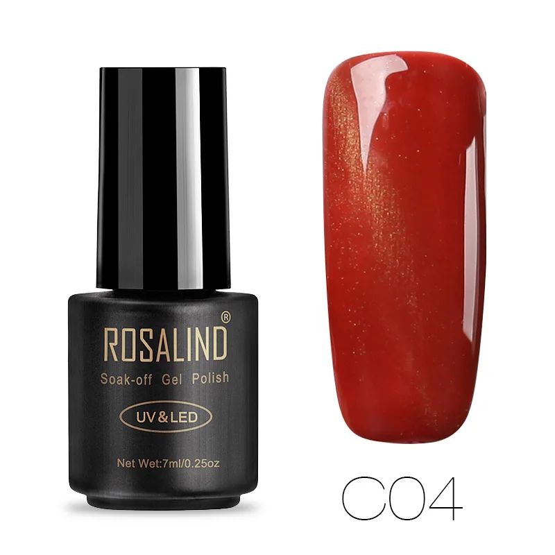 RAC04 ROSALIND 7 м лак для ногтей магнит кошачий глаз замочить от полу Vernis Перманентный голографический Блеск Гель lacuqer УФ светодиодный лак - Цвет: RAC04