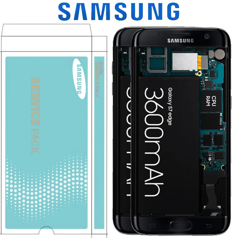 Черный серебристый золотой 5 ''с ЖК дисплеем Burn Shadow с рамкой для SAMSUNG Galaxy S7 edge G935