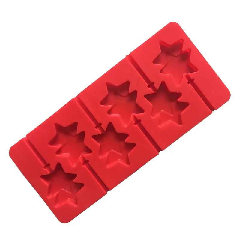 Двойная звезда леденец шоколадная форма 3D для выпечки подарок силиконовые