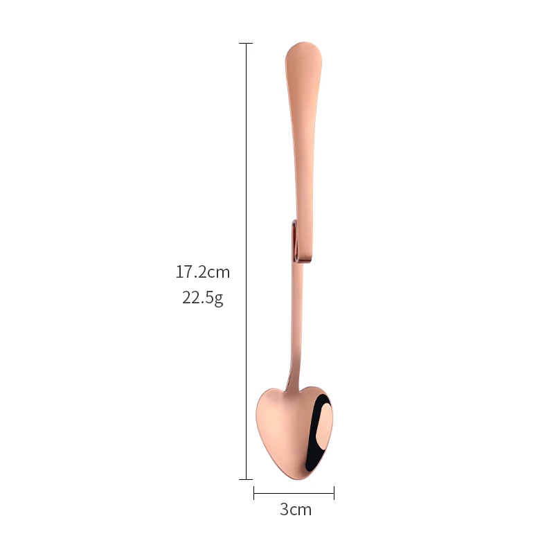 rose gold-Z Креативные из нержавеющей стали в форме сердца кофейные Десертные Ложки для сахара висячая креманка чайная ложка для питья кухонные аксессуары - Цвет: rose gold-Z
