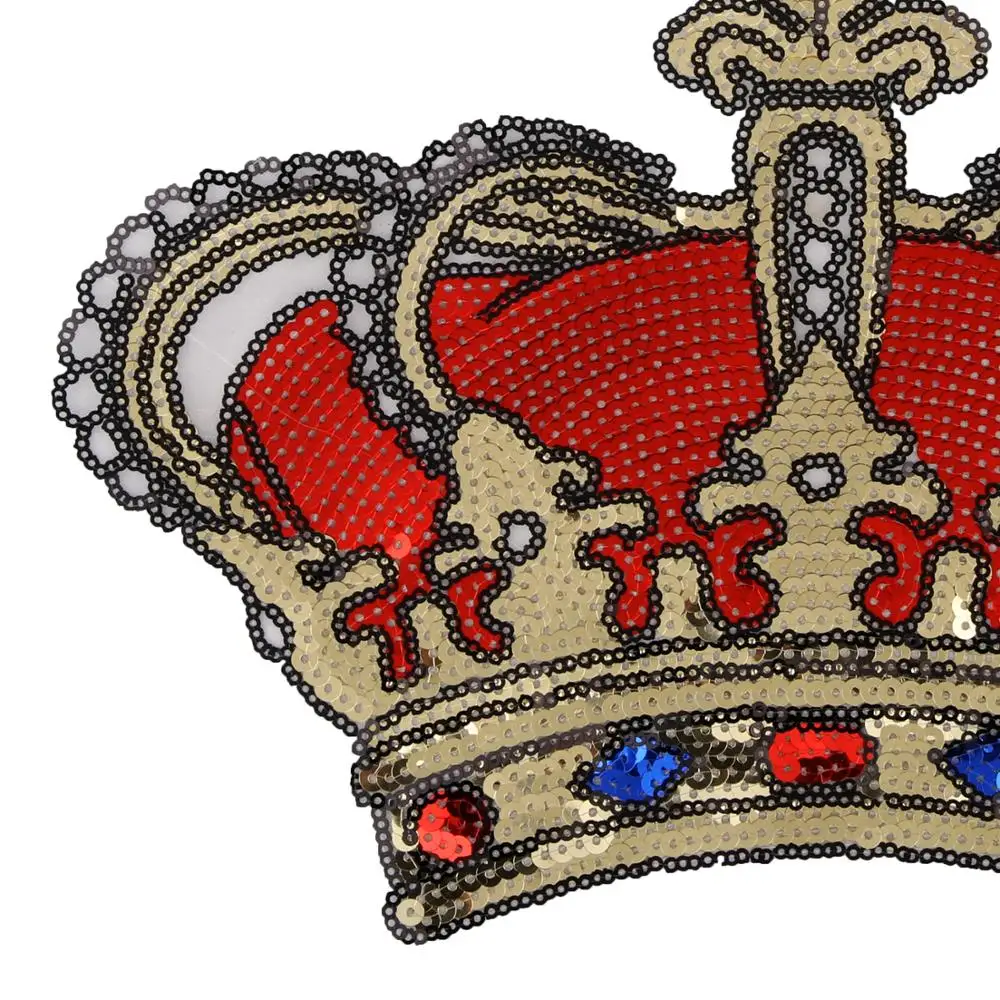 Патчи с красной короной для одежды сделай сам расшитые блестками утюжок на