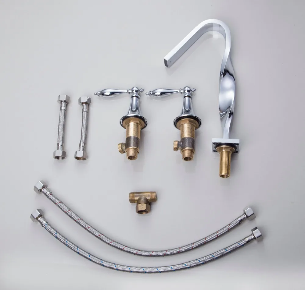 3 шт./комплект смеситель для ванной с двумя ручками | Обустройство дома