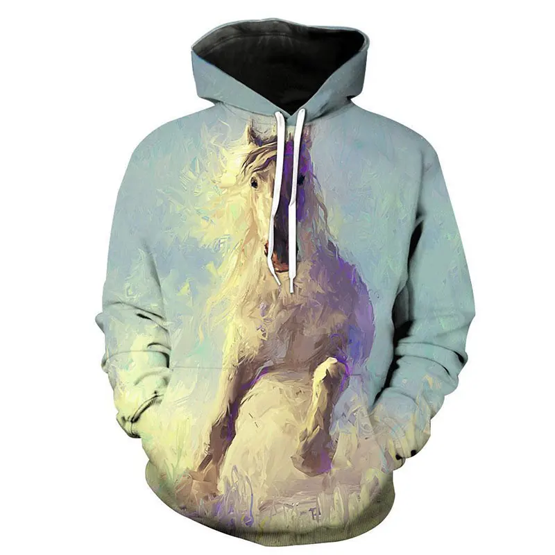 Horse Colorful 19 НОВЫЕ куртки толстовки с 3D принтом Мужская лошадь красочная краска модные хипстерские толстовки с капюшоном унисекс уличные Пуловеры Толстовка Топ - Цвет: Horse Colorful 19