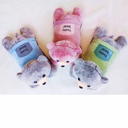 green blue pink Грелка для рук, плюшевая игрушка, милый медведь, горячая вода, зарядка, сумка, теплая матка, живот, талия, плечо, нога(упаковка из 3 - Цвет: green blue pink