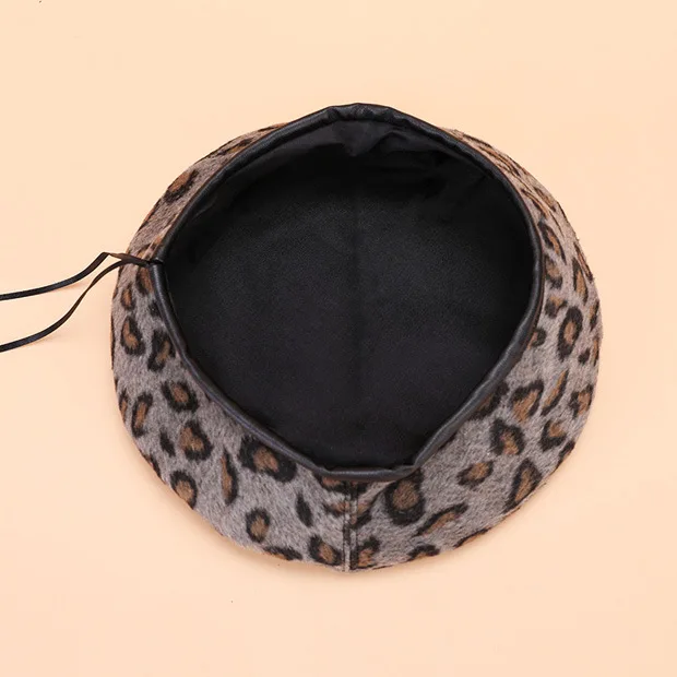 2019 новые женские винтажные зимние леопардовые береты круглая Лыжная шапка