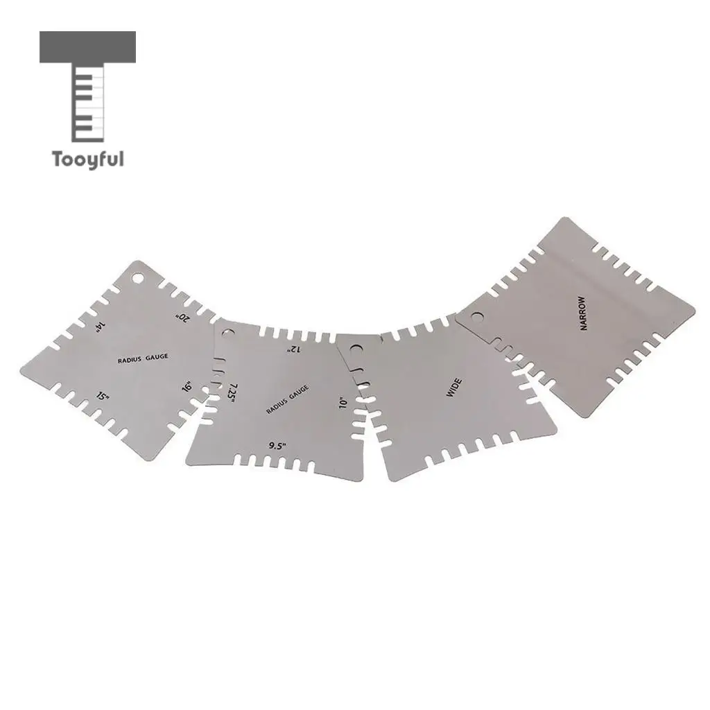 Tooyful нержавеющая сталь 1x Fretboard линейка с 6x радиусом измерительные приборы для