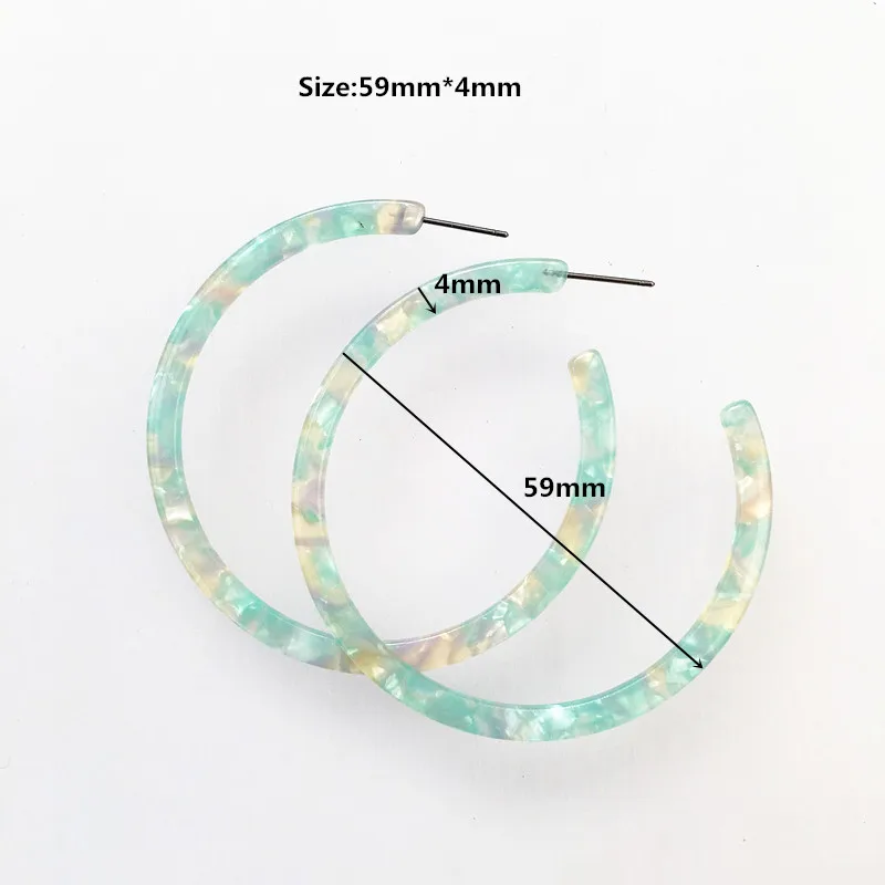 59mm 21 UJBOX, высокое качество, леопардовая расцветка, ацетатные серьги-кольца, женские, уксусная кислота, массивные, вечерние, летние, пляжные серьги, подарок - Окраска металла: 59mm 21