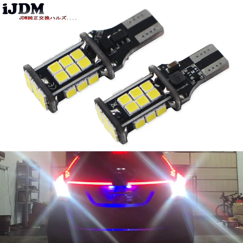 IJDM 1000Lm W16W T15 светодиодный светильник Canbus OBC без ошибок резервный 921 912