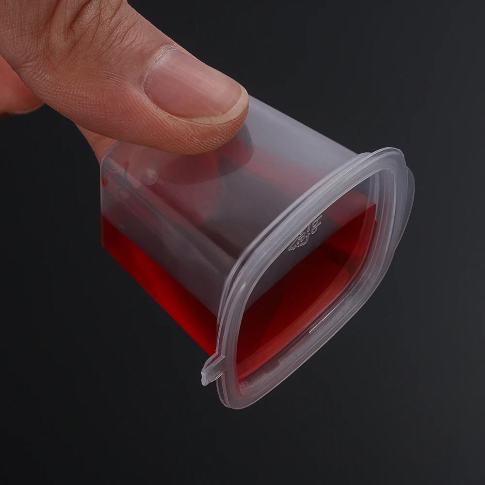 

25Pcs Plastic 25/27/45ml Disposable Takeaway Sauce Cup Containers Food Box with Hinged Lids Small Pigment Paint Storage Supplies