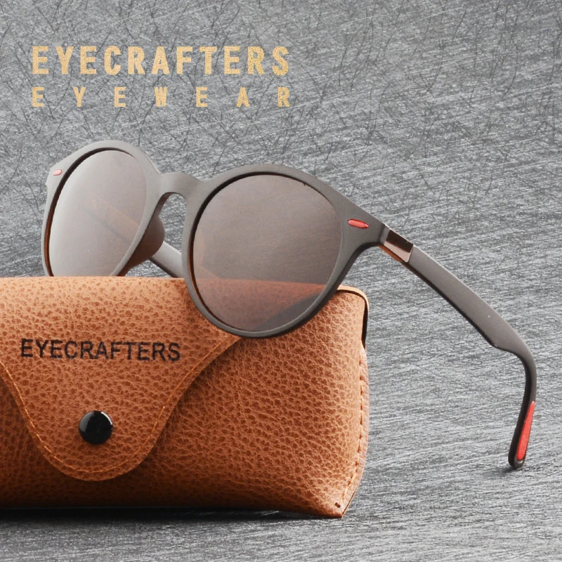 Модные круглые зеркальные солнцезащитные очки для вождения в стиле ретро Eyecrafters