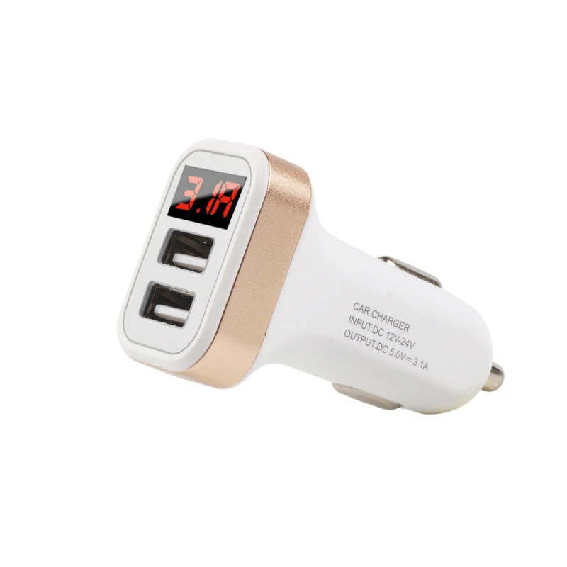 SUOZUN 5V USB Автомобильное зарядное устройство со светодиодным экраном умный