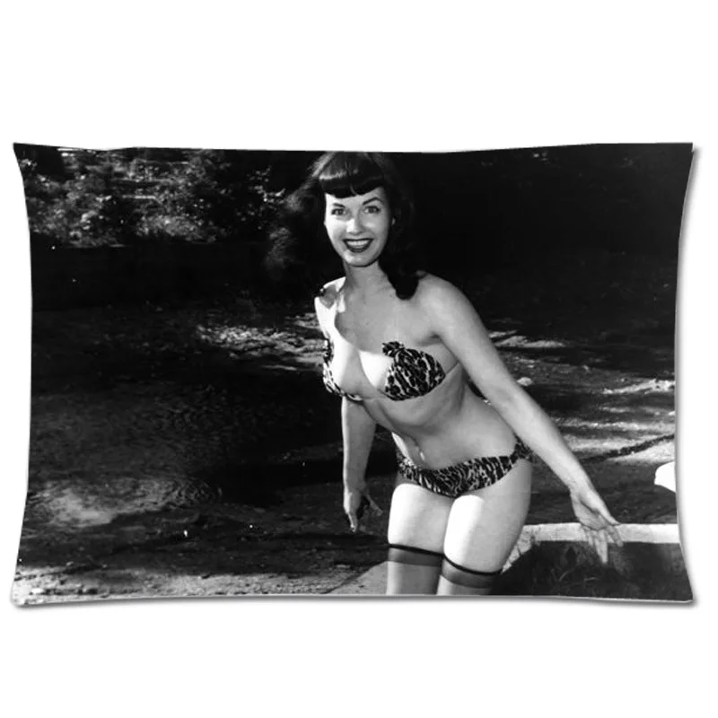 Pin-up Bettie Page двусторонний чехол для подушки с принтом прямоугольный чехол для подушки из полиэстера, наволочка для подушки 50x75 см