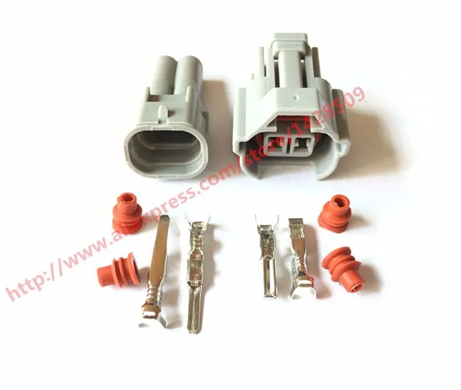

20 Set 2 Pin Female Male Nippon Denso Top Slot Replacement Fuel Injector Automotive Electrical Connector 6189-0060