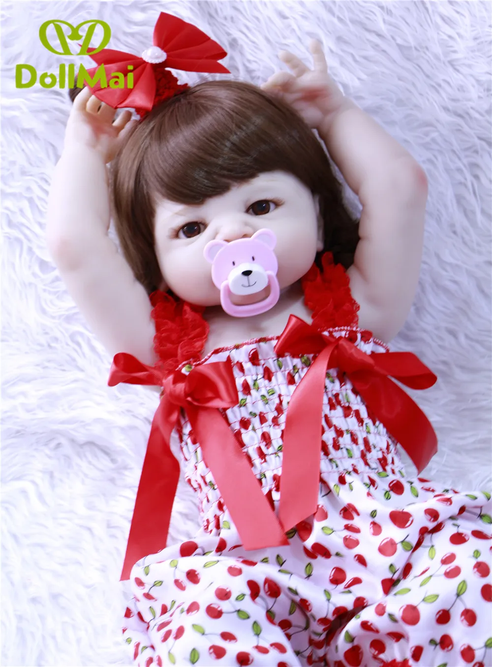 DollMai Bebe живой Reborn menina boneca 57 см Реалистичная кукла для маленьких девочек полностью