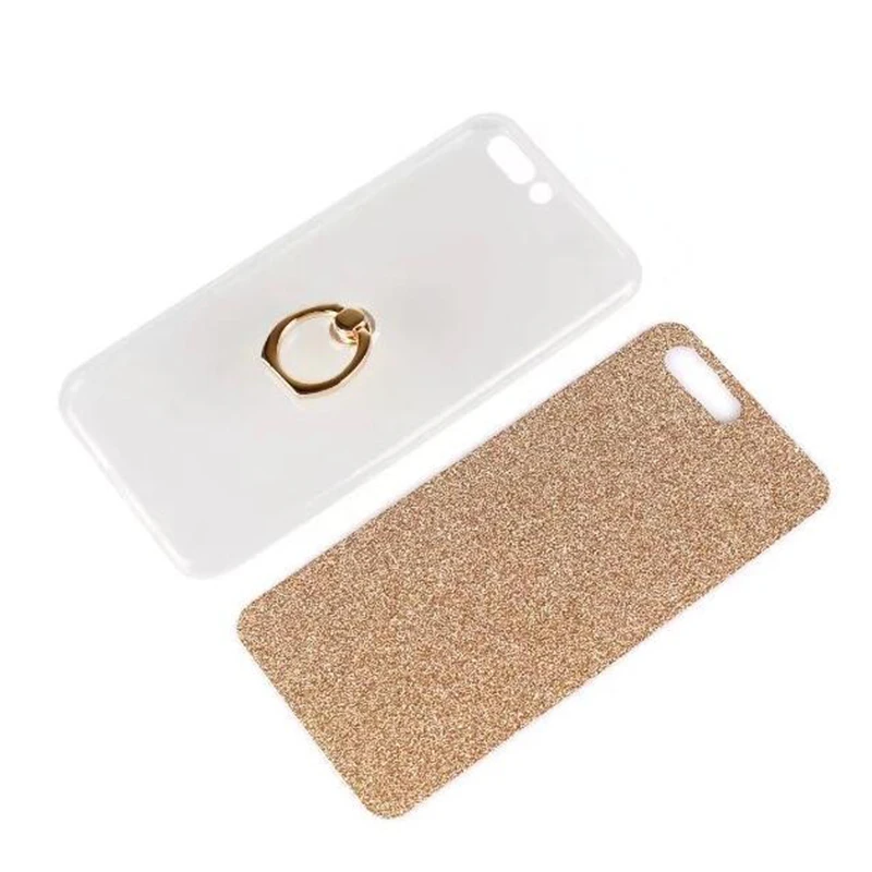 Cover Phone Case For Asus Zenfone 4 ZE554KL 5.5&quot Soft TPU Silicone Transparent Shell Flash Glitter Powder Metal Ring Kickstand |