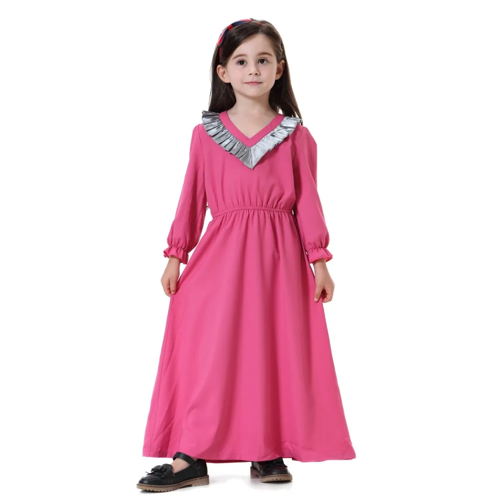 Мусульманская детская одежда; abaya; милые детские длинные платья; длинное платье для девочек; халат; кимоно Jubah Ramadan; Ближний Восток; арабское исламское платье